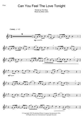 can you feel the love tonight flute sheet music How does the melody of Can You Feel the Love Tonight resonate with the themes of romanticism and heartbreak?